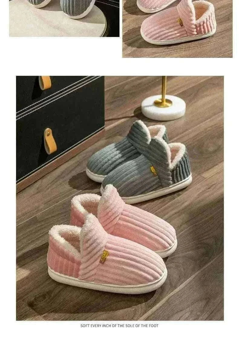 Kidmi Men Plush Fur Slippers Winter Warm