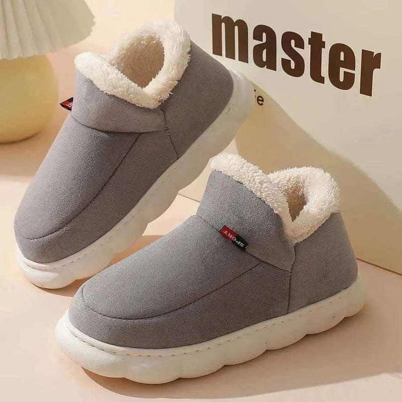 Mens Warm Slippers-Kidmi Men Plush Fur Slippers Winter Warm