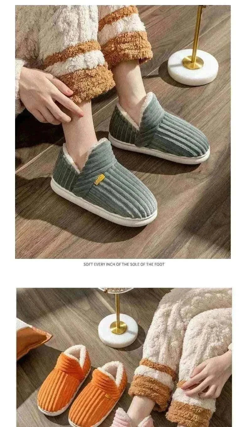 Kidmi Men Plush Fur Slippers Winter Warm