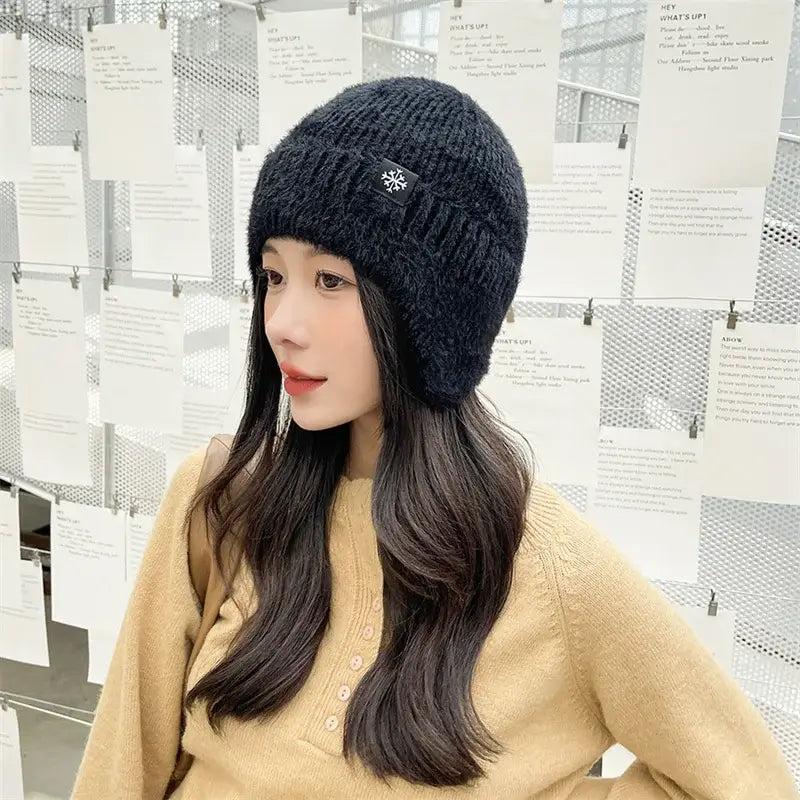 ladies hats- Winter Women Snowflake knitted hats