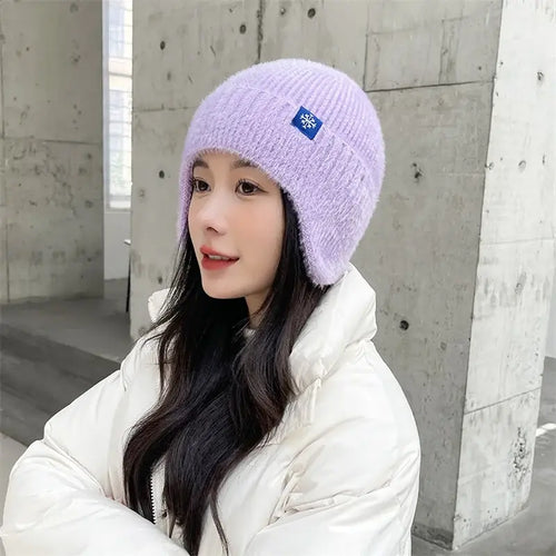 ladies hats - Winter Women Snowflake knitted hats
