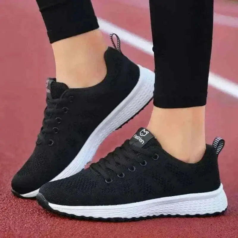ladies shoes uk, Women in Black Red Sneakers