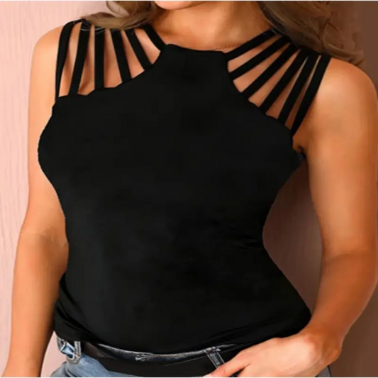 ladies tops uk,  Irregular Collar Casual Short Sleeved Solid Color Women's T-shirt Street Fashion Daily Urban Style Black