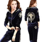 ladies tracksuits uk, Velvet Tracksuit Women Two Piece Pants Set