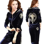 ladies tracksuits uk, Velvet Tracksuit Women Two Piece Pants Set