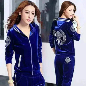 ladies tracksuits uk, Velvet Tracksuit Women Two Piece Pants Set