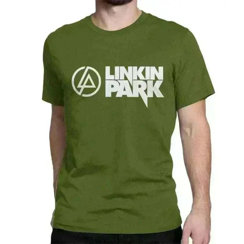 mens t shirt uk, Linkinpark Rock Green T-Shirts
