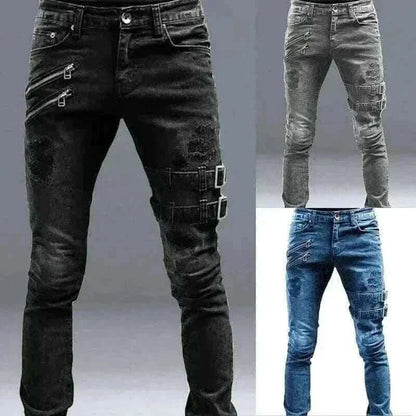 Men's Punk Hip-Hop Black Jeans