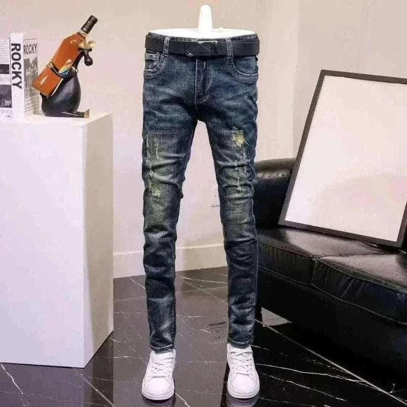 mens jeans uk ,  blue A0133 men slim fit jeans