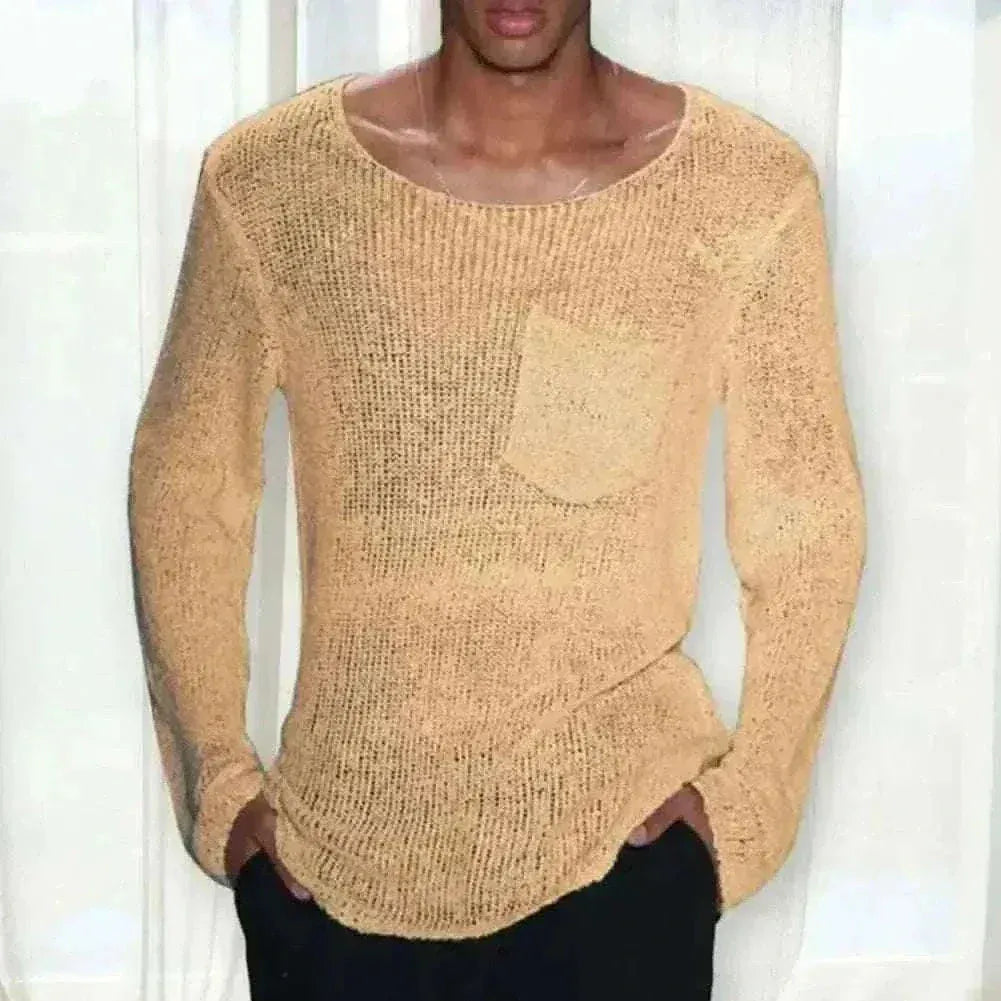 mens sweaters uk, Men Sweater Men's Hollow Out Knit Sweater.