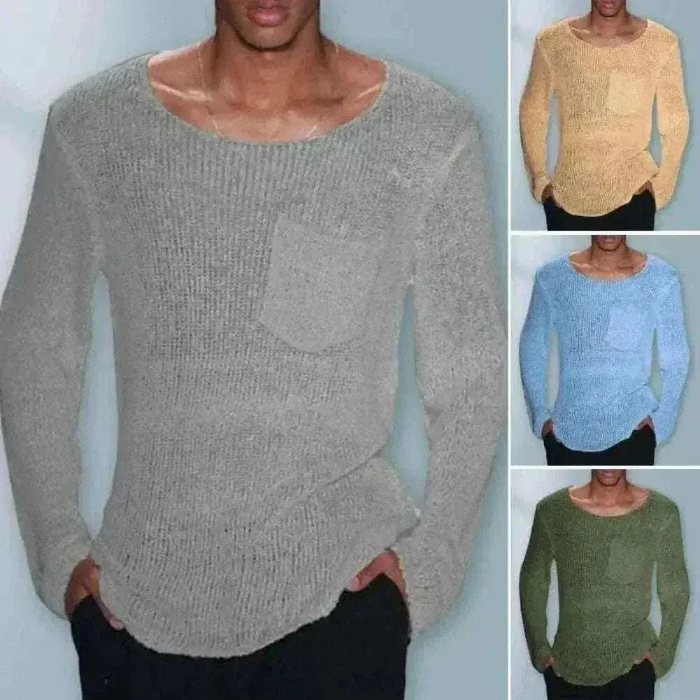mens sweaters uk, Men Sweater Men's Hollow Out Knit Sweater.