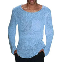 mens sweaters uk -  Men's Hollow Out Knit Sweater