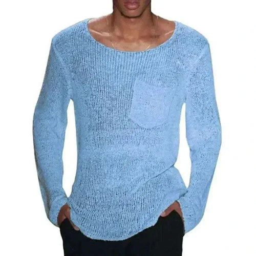 sweaters, Men Sweater Men's Hollow Out Knit Sweater.
