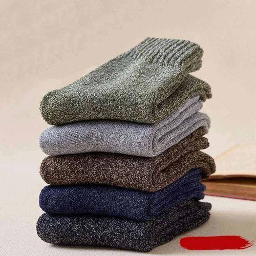 Socks Man Winter Warm Merino Wool Rabbit Solid High Quality Socks Male Cotton Casual Super Thicker Sock.