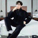 Men's Fashion Style Store Men Warm Flannel Pajamas Autumn Thicken Long-sleeved Trousers Two-Piece Set Winter Man Pyjamas Loose Comfortable Sleepwear Suit