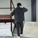 Men Warm Flannel Pajamas Autumn Thicken Long-sleeved Trousers Two-Piece Set Winter Man Pyjamas Loose Comfortable Sleepwear Suit.