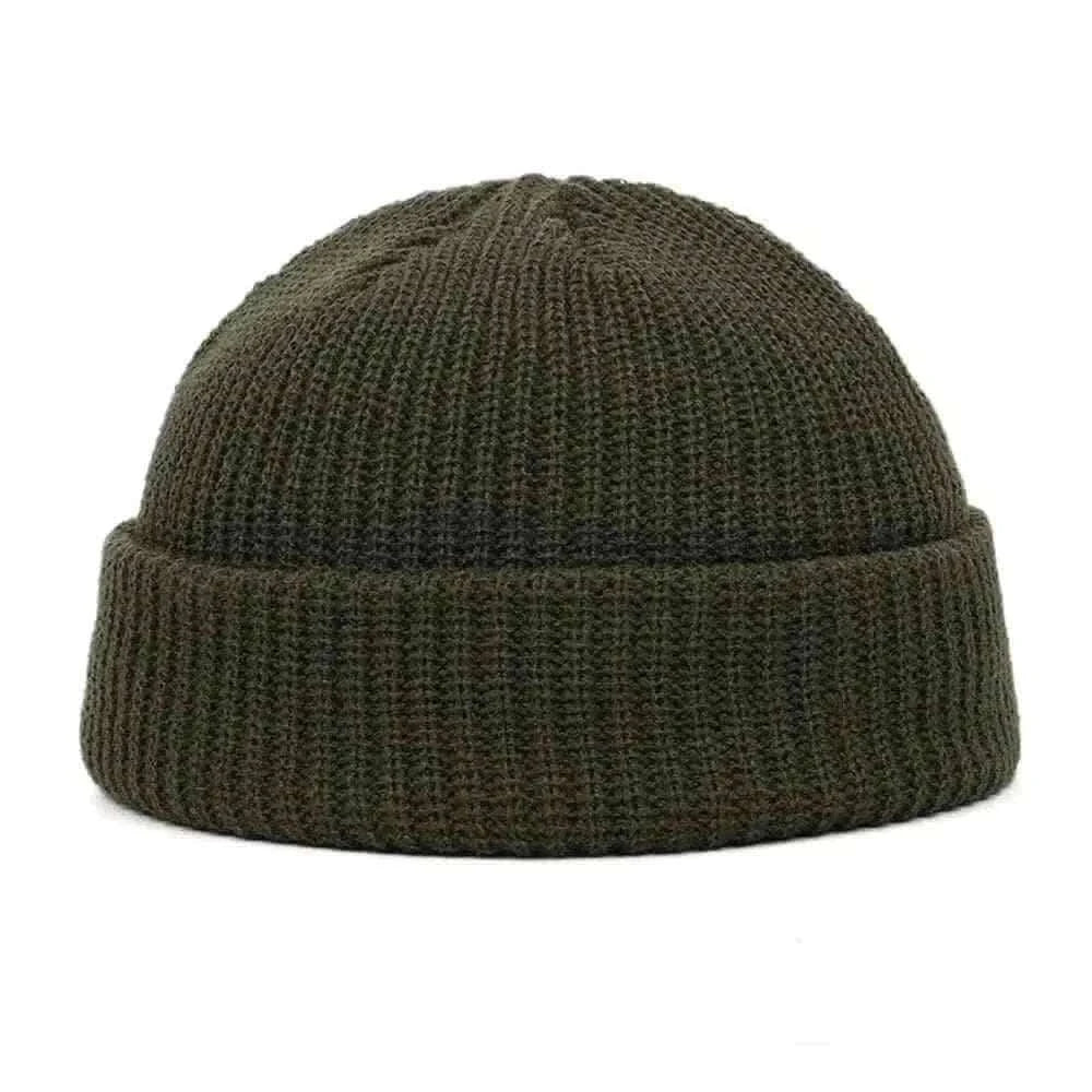 Men Women Knitted Hat Beanie Skullcap Sailor Docker solid fashion Cuff Brimless Cap Rogue Melon Fur Woolen Knitted beanies hats.