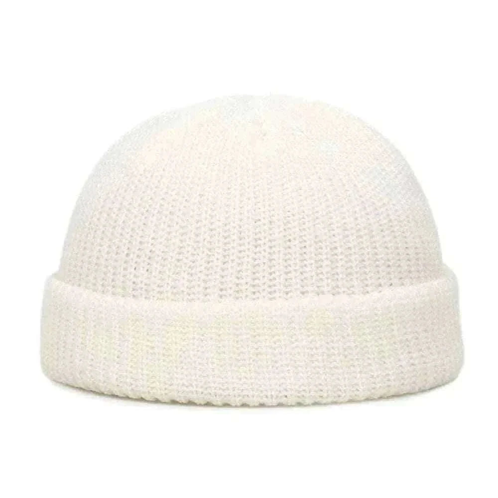Men Women Knitted Hat Beanie Skullcap Sailor Docker solid fashion Cuff Brimless Cap Rogue Melon Fur Woolen Knitted beanies hats.