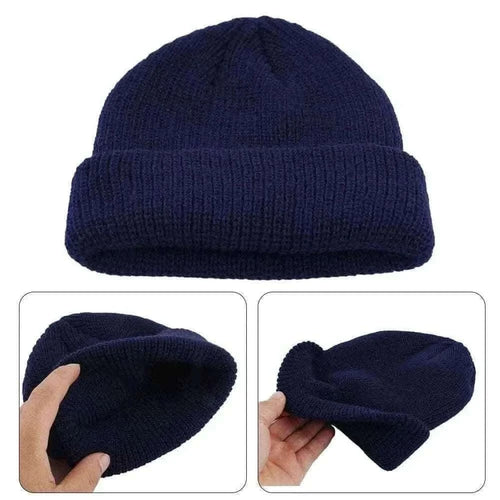Men's Fashion Style Store Men Women Knitted Hat Beanie Skullcap Sailor Docker solid fashion Cuff Brimless Cap Rogue Melon Fur Woolen Knitted beanies hats