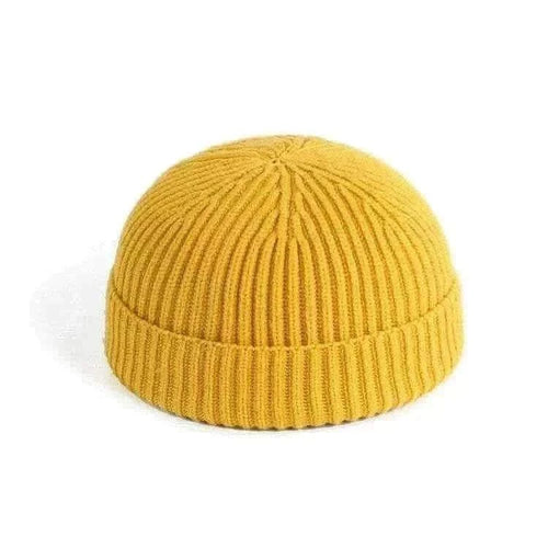 Men's Fashion Style Store Men Women Knitted Hat Beanie Skullcap Sailor Docker solid fashion Cuff Brimless Cap Rogue Melon Fur Woolen Knitted beanies hats