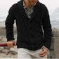 mens sweaters uk , men's single-breasted loose models coarse Black needle sweater