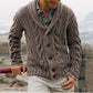 mens sweaters uk , men's single-breasted loose models coarse Coffee Colour needle sweater