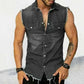 men t shirts uk offers Man Wearing Tank Tops Black Men Down Collar Tees