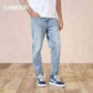 denim jeans for men- Black Distressed Jeans Slim Fit.