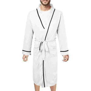 Men Bathrobe=Mens Cotton Bathrobe Spring And Summer Solid Color Lace-Up Men's Pajamas Home Wear Long Sleeve Male Bathrobe Dressing Night Gown.