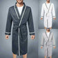 Men Bathrobe-Mens Cotton Bathrobe Spring And Summer Solid Color Lace-Up Men's Pajamas Home Wear Long Sleeve Male Bathrobe Dressing Night Gown.