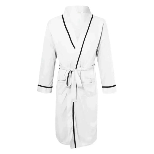 Men Bathrobe-Mens Cotton Bathrobe Spring And Summer Solid Color Lace-Up Men's Pajamas Home Wear Long Sleeve Male Bathrobe Dressing Night Gown.