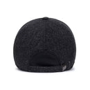 mens caps uk , Men's Hat with Earmuffs Black Back View