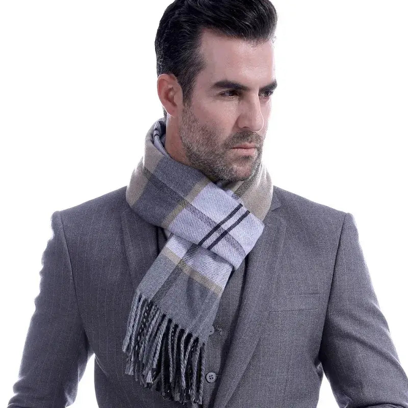mens scarves - Classic Scarf for Man Winter Brown