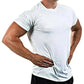 mens t shirt uk offers Men Muscle White Shirts Bodybuilding Quick Dry Short Sleeve