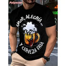 mens t shirts uk, Fun Beer Pattern T Shirts For Men Humorous 3D Printed