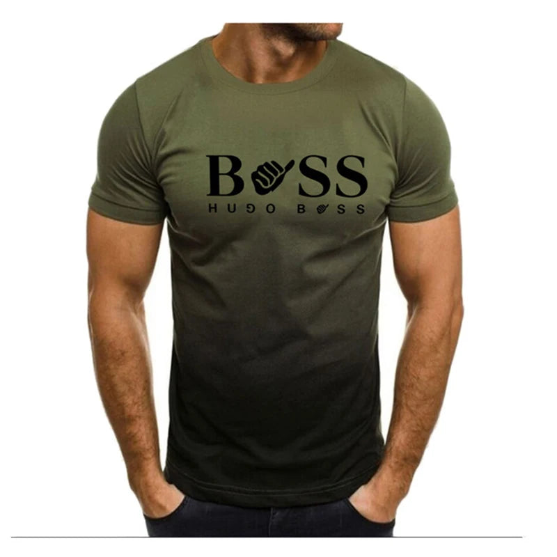 mens t shirts uk | Male Gradient T shirts boss