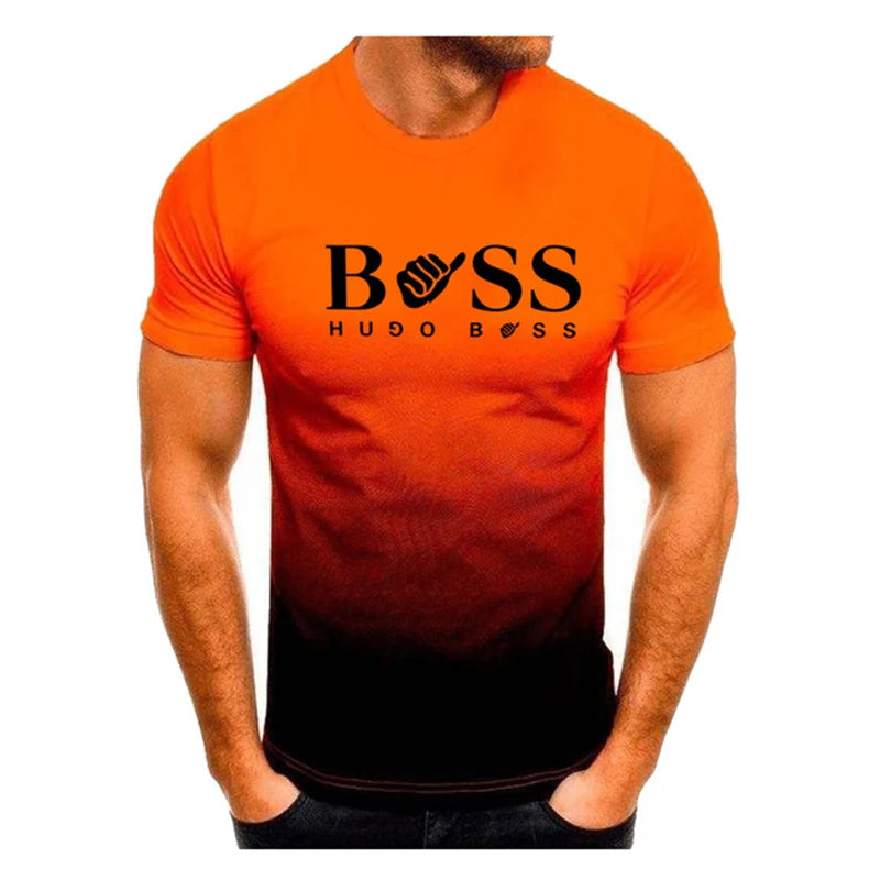 mens t shirts uk | Male Gradient T shirts orange