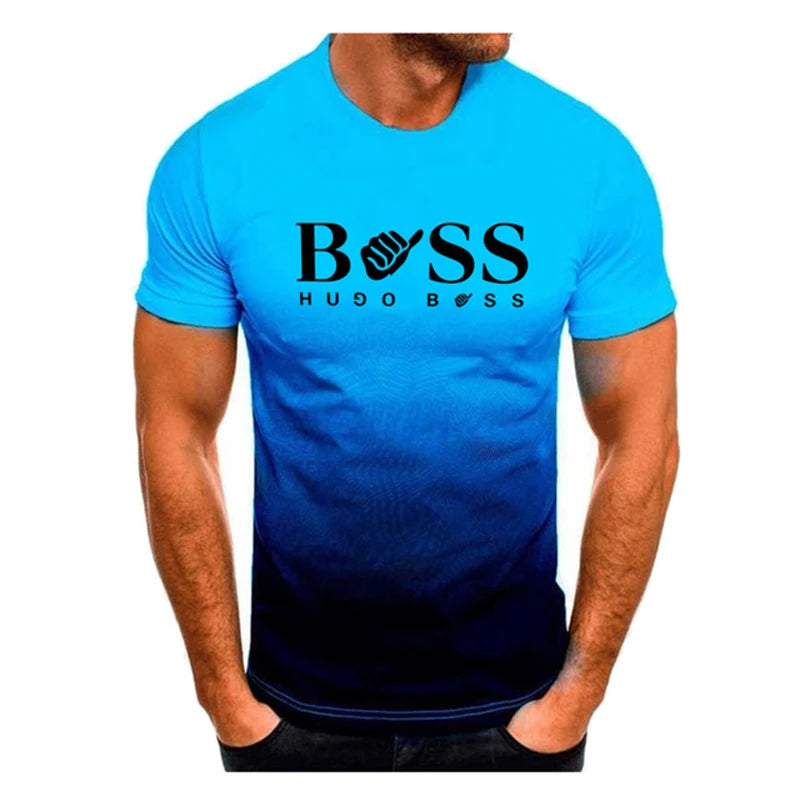 mens t shirts uk | Male Gradient T shirts sky blue