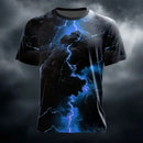 mens t shirts uk, Men's Optical Illusion Lightning T Shirt Short Sleeve Blue