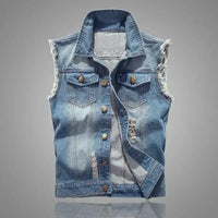 Summer Mens Ripped Denim Vest | Clothing Casual UK