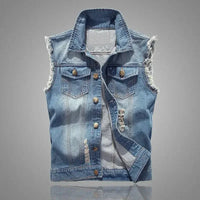 Summer Mens Ripped Denim Vest | Clothing Casual UK