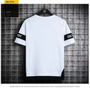 mens t shirts uk | Summer T-shirt for men Round Neck Short sleeved Back View White