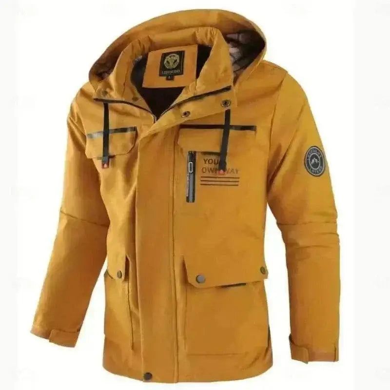 mens winter jackets uk offers New Winter Men Outwear Warm Yellow Removable Jacket