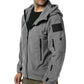 mens winter jackets uk, Waterproof Hiking Light Gray Jacket Outdoor Hooded