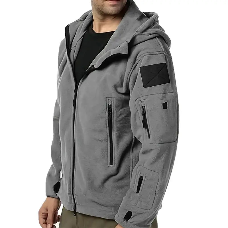 winter coats men, Waterproof Hiking Light Gray Jacket Outdoor Hooded