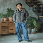 mens winter jackets uk, model wearing Waterproof_Hiking_Dark_Gray_Jacket_Outdoor_Hooded