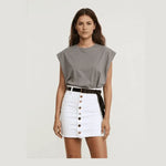mini skirts uk offering Women Model In New Casual Fashion White Short Skirt