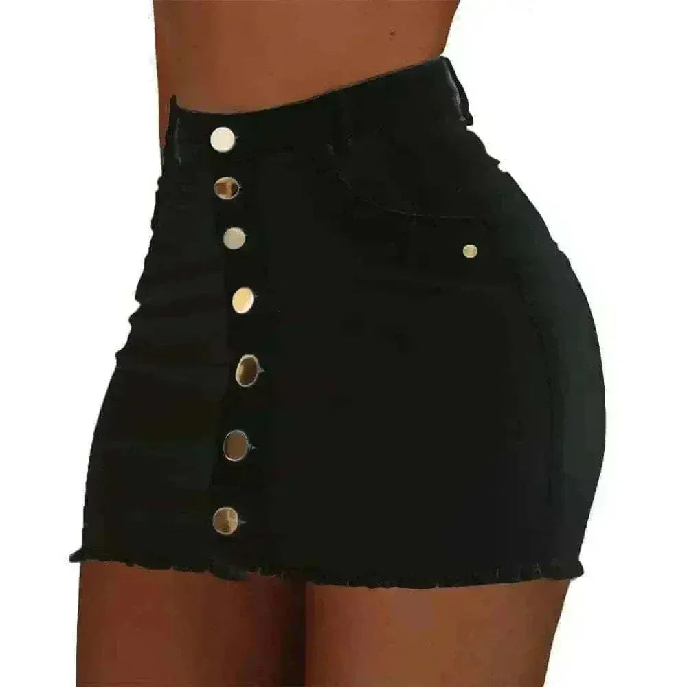 mini skirts uk, New Casual Fashion high waist Hugging Black Short Skirt