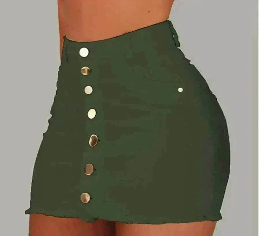 mini skirts uk offering Girl In New Casual Fashion high waist Hugging Green Short Skirt