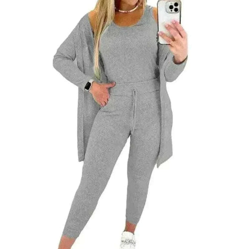New Autumn Winter Women's Elastic Pajamas Sports Set Crop Top+Long Pants+Coat Woman 3 Pieces Suit Soft Homewear Pyjamas S-3XL.